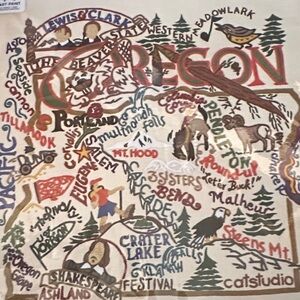 Oregon- “Tell Your Story”Cream Pillow Cover by Catstudio